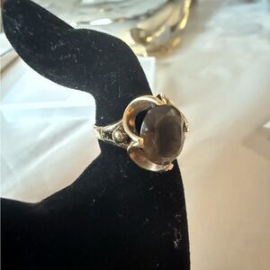 10k solid yellow gold Smokey Quartz ring